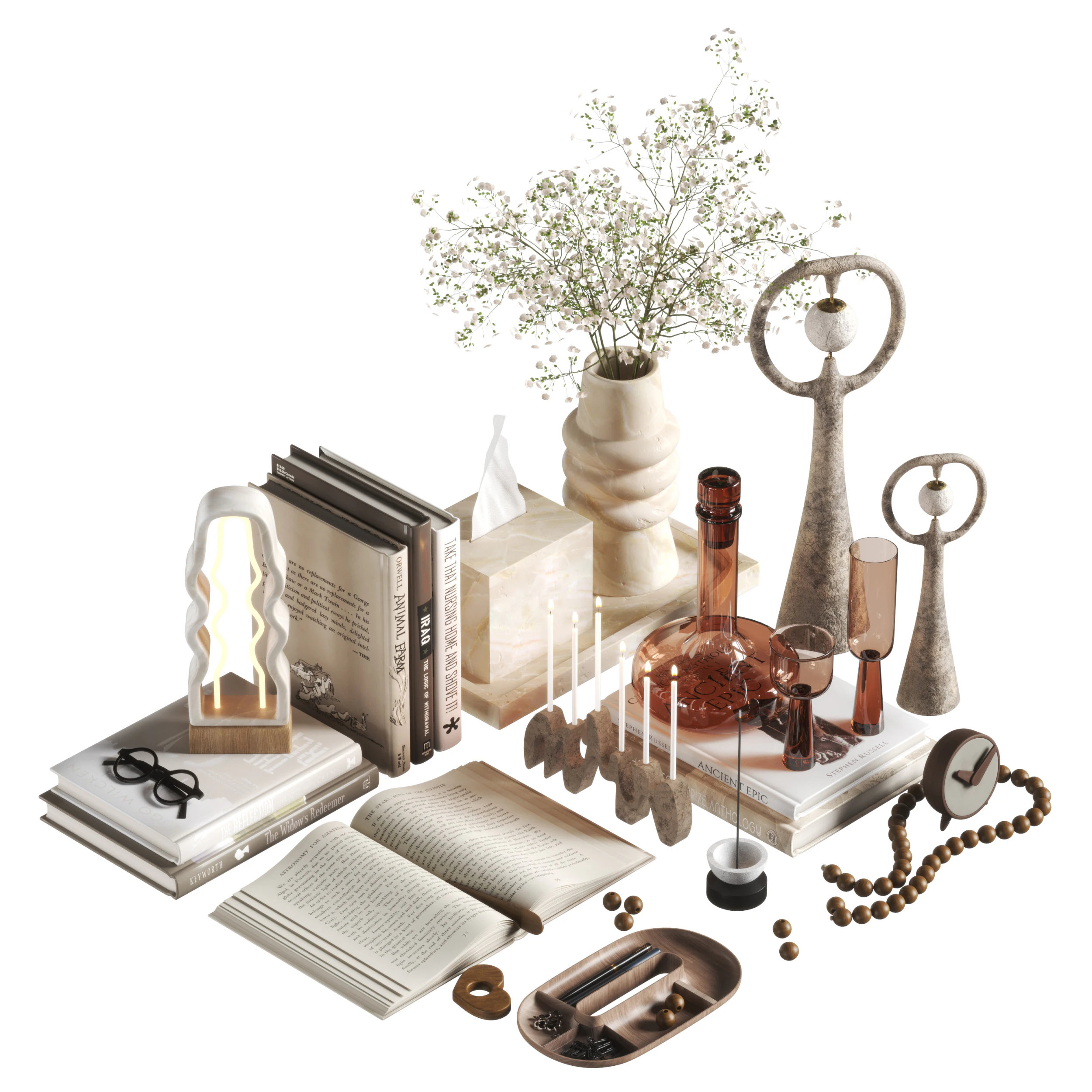 सजावटी सेट 05 3D मॉडल .c4d .max .obj .3ds .fbx .stl .blend 