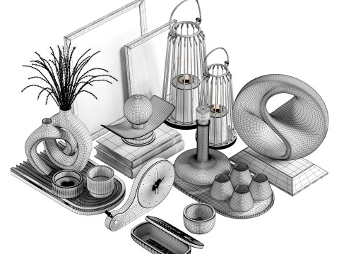 Decorative set 08 Model 3D