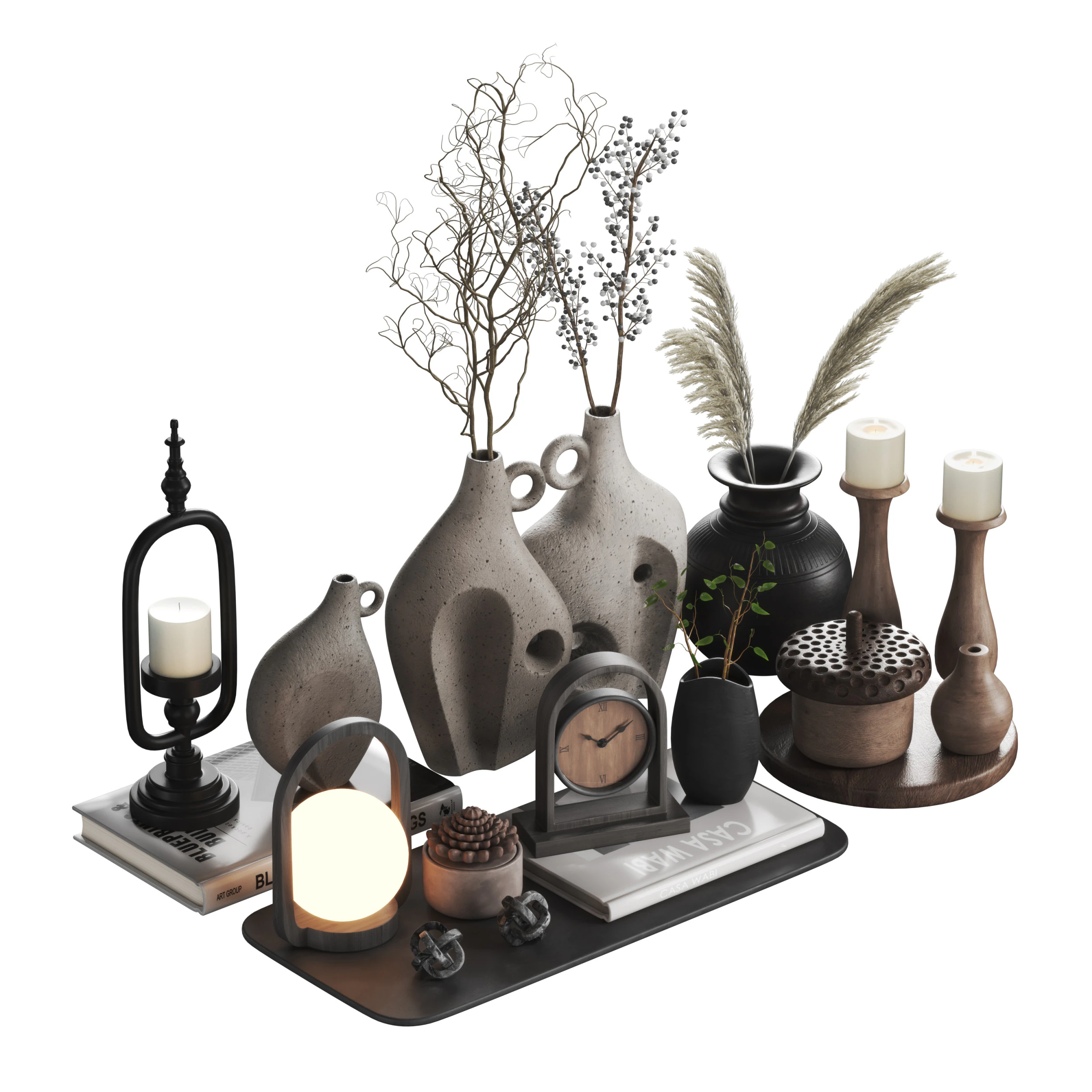 Decorative Set 15 3D Model .c4d .max .obj .3ds .fbx .stl .blend 