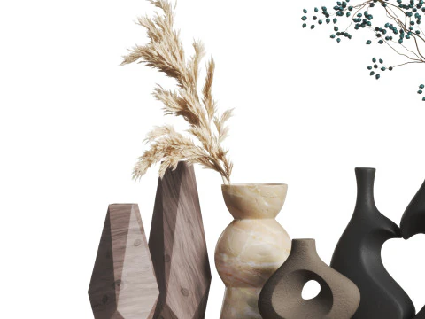 Decorative set 16-Vase collection01 3D Model