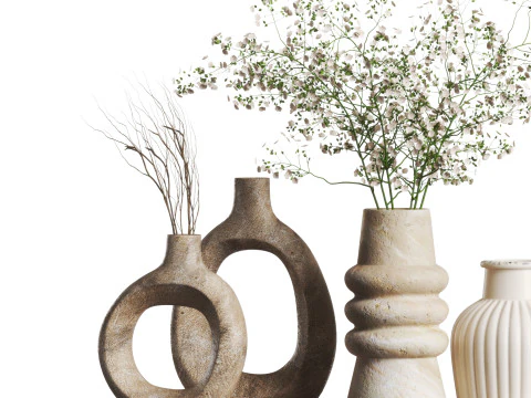 Decorative set 16-Vase collection01 3D Model