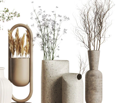 Decorative set 16-Vase collection01 3D Model