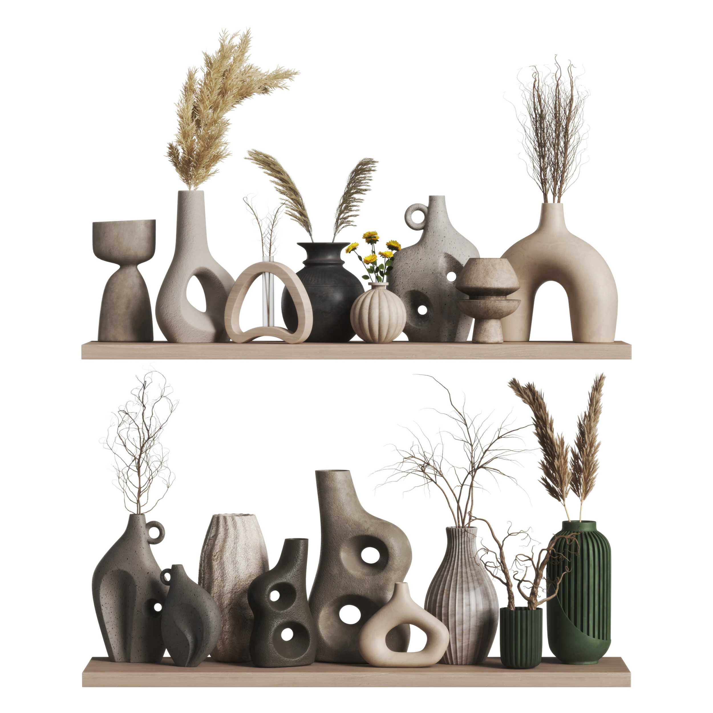 Decorative set 17-Vase collection02 3D Model .c4d .max .obj .3ds .fbx .stl .blend