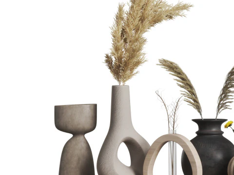 Decorative set 17-Vase collection02 3D Model