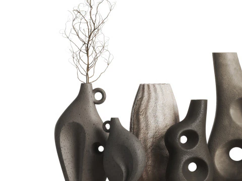 Decorative set 17-Vase collection02 3D Model