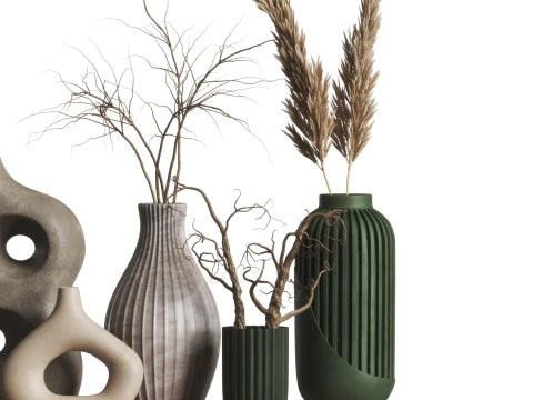 Decorative set 17-Vase collection02 3D Model