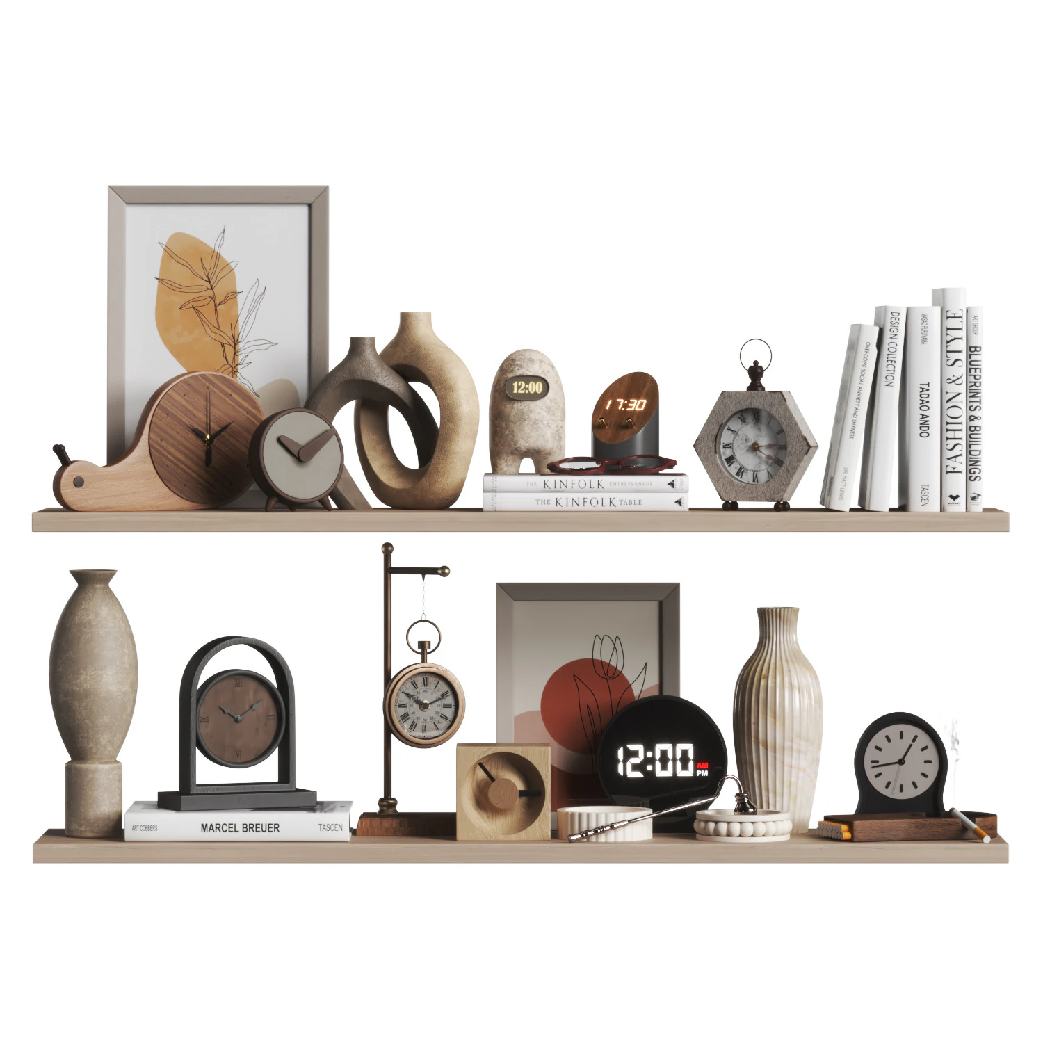 Decorative Set 19 3D Model .c4d .max .obj .3ds .fbx .stl .blend 