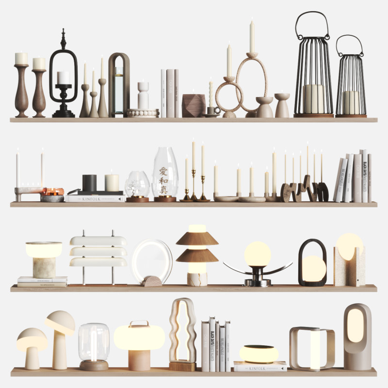 Decorative Set 20 3D-Modell .c4d .max .obj .3ds .fbx .stl .blend
