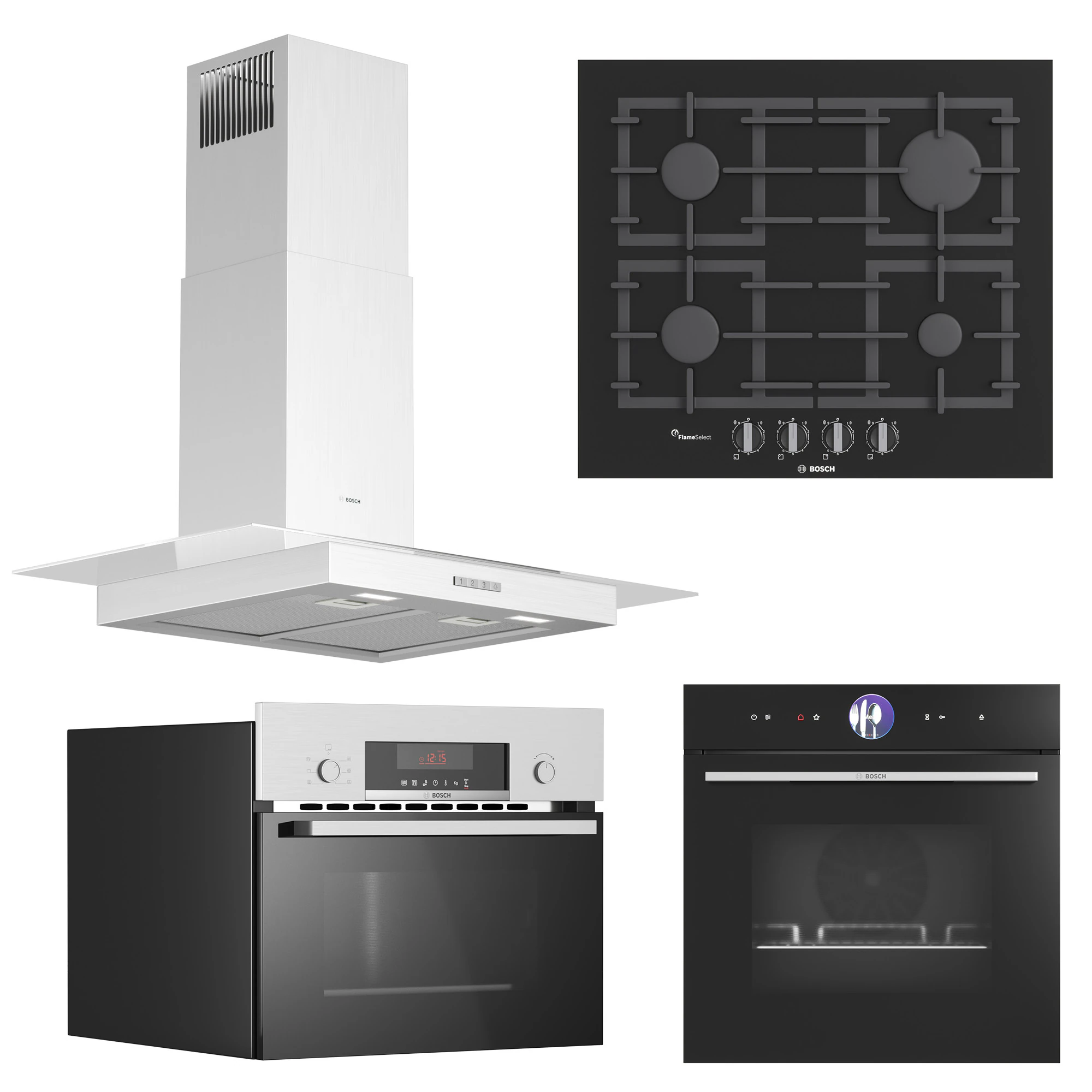 Bosch Appliance Collection 01 3D Model .c4d .max .obj .3ds .fbx .stl .blend