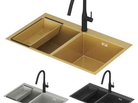 Cole&ccedil;&atilde;o de pia Gappo Modelo 3D