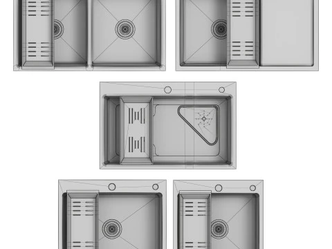 Cole&ccedil;&atilde;o de pia Gappo Modelo 3D