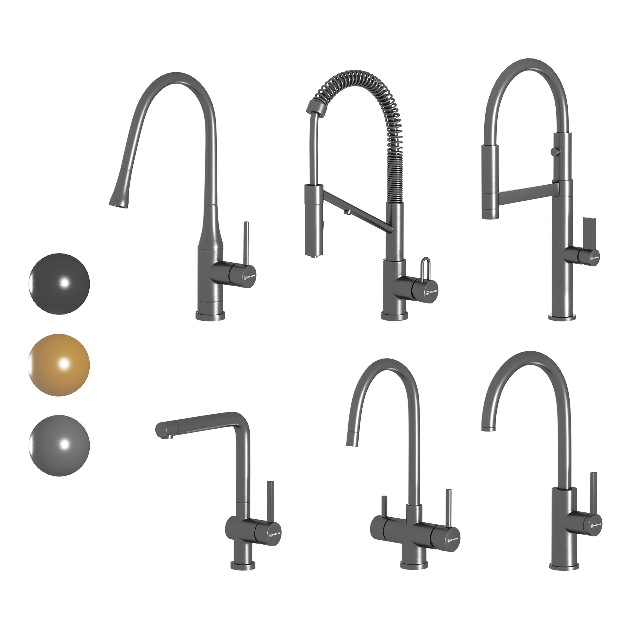 OMOIKIRI faucet collection 01 3D Model .c4d .max .obj .3ds .fbx .stl .blend 