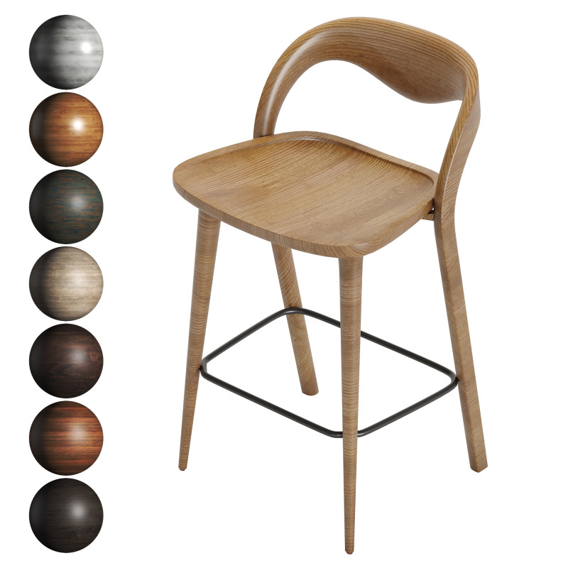 Bar Stool Chair 01 Modello 3D .c4d .max .obj .3ds .fbx .stl .blend
