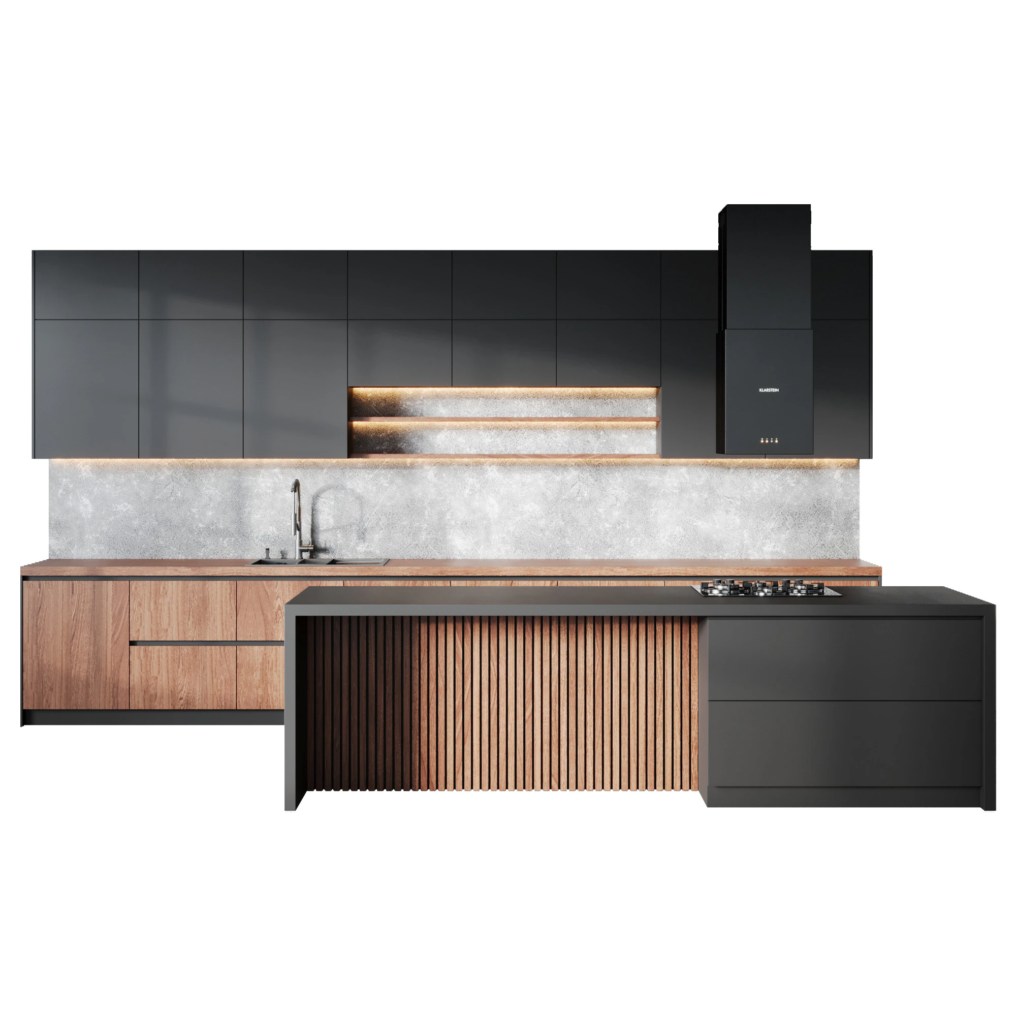 Kitchen 08 3D Model .c4d .max .obj .3ds .fbx .stl .blend 