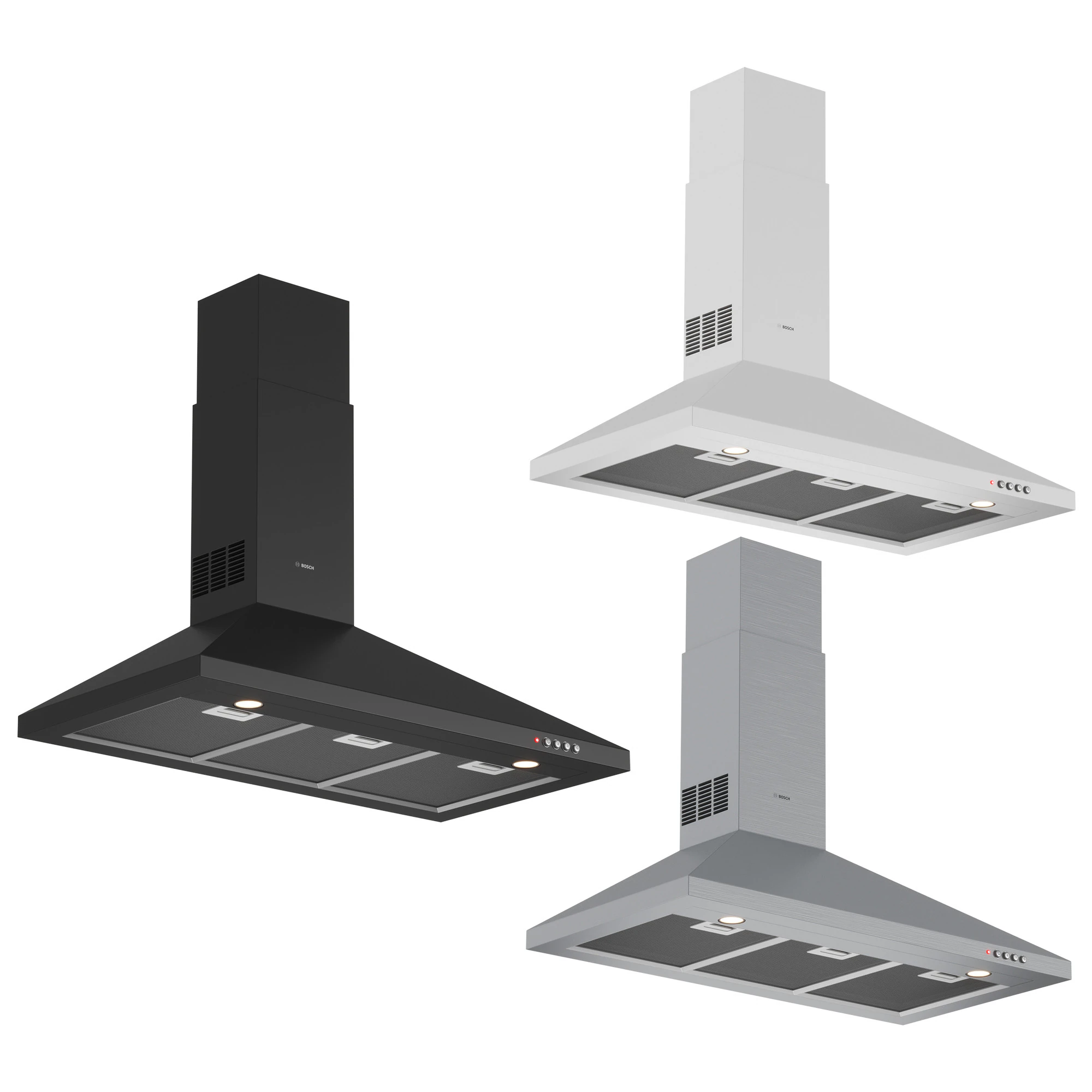 Bosch Wall-mounted cooker hood 90 cm 3D Model .c4d .max .obj .3ds .fbx .stl .blend 