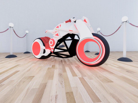 Ultramodern 3D-concept motorfietsmodel, hightech ontwerp voor digitale en VR-AR en andere projecten 3D Model
