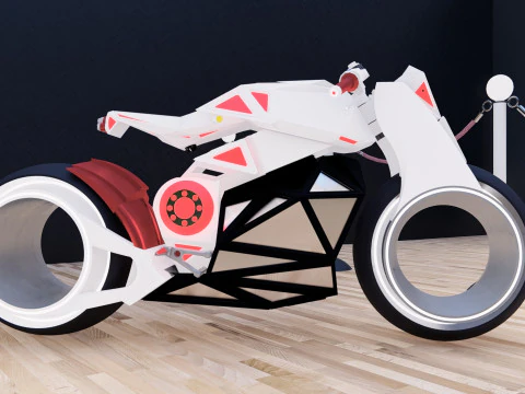 Modelo de motocicleta de conceito 3D ultramoderno Design de alta tecnologia para projetos digitais e VR-AR e outros projetos Modelo 3D