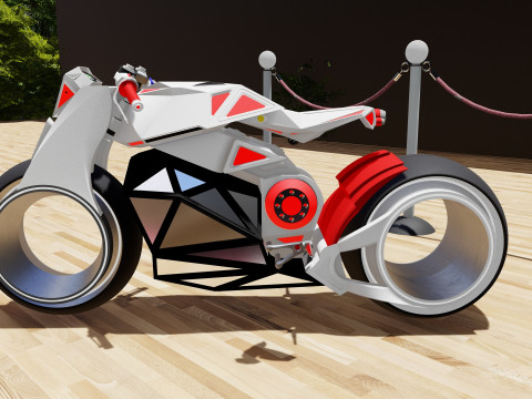 Ultra-Modern 3D Concept Motorcycle Model High-Tech Design for Digital and VR-AR and other Projects 3D मॉडल