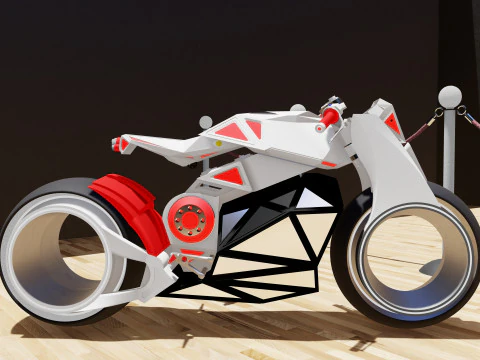 Modelo de motocicleta de conceito 3D ultramoderno Design de alta tecnologia para projetos digitais e VR-AR e outros projetos Modelo 3D