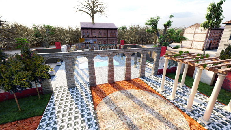 Highly Detailed of a Roman Villa with Authentic Architectural Elements and Vibrant Exterior 3D Model .c4d .max .obj .3ds .fbx .stl .blend 