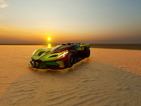 Exclusive of Bugatti Hypercar - A Stunning Masterpiece 3D Model