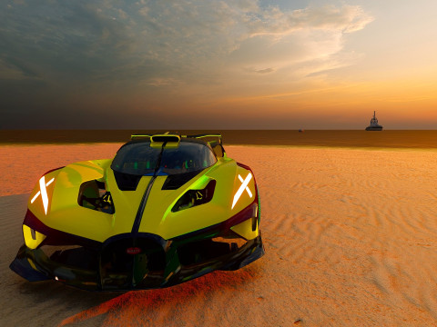 Exclusive of Bugatti Hypercar - A Stunning Masterpiece 3D Model