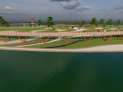 Luxury Waterfront Architectural Oasis 3D Модель