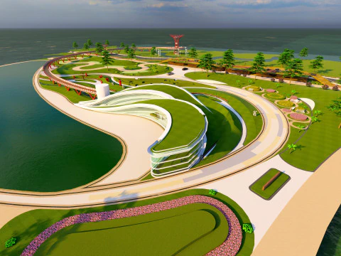 Luxury Waterfront Architectural Oasis 3D Model
