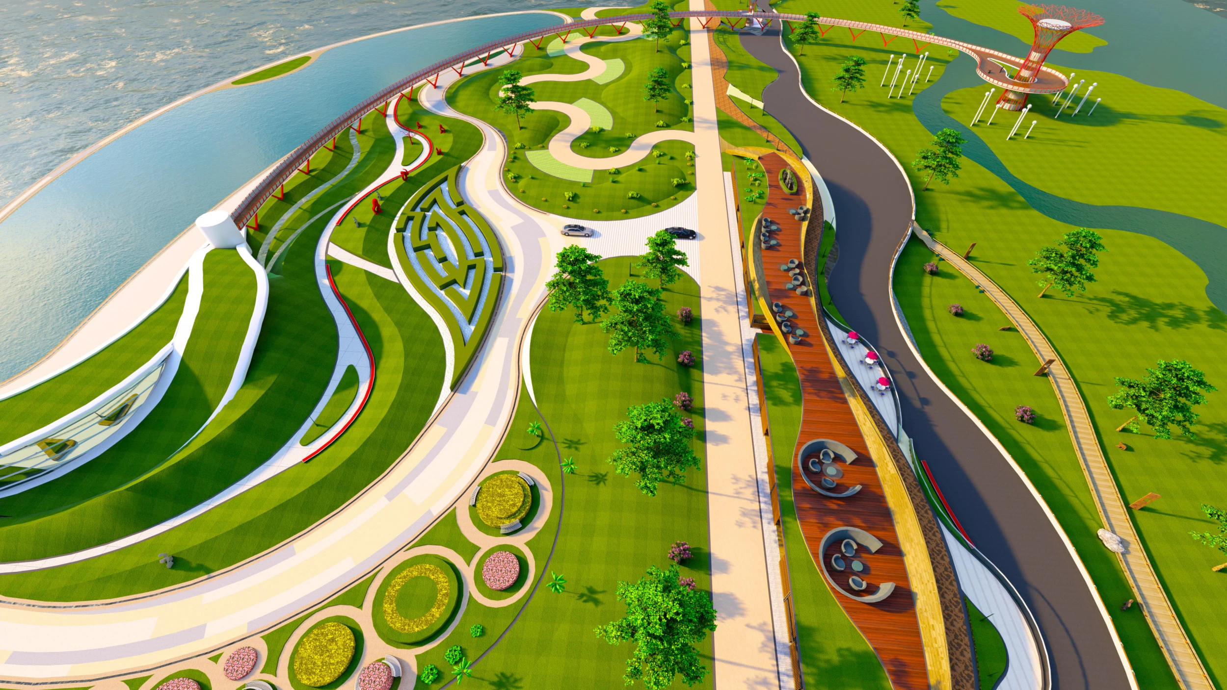 Luxury Waterfront Architectural Oasis 3D Model .c4d .max .obj .3ds .fbx .stl .blend 