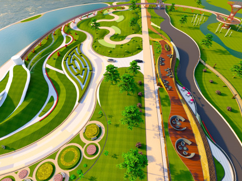 Luxury Waterfront Architectural Oasis 3Dモデル