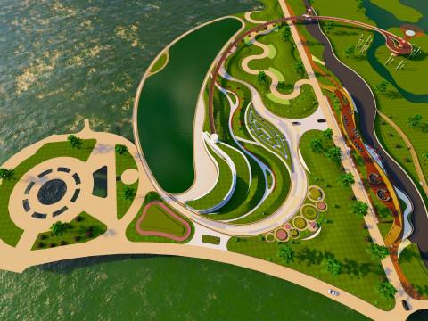 Luxury Waterfront Architectural Oasis 3D Модель