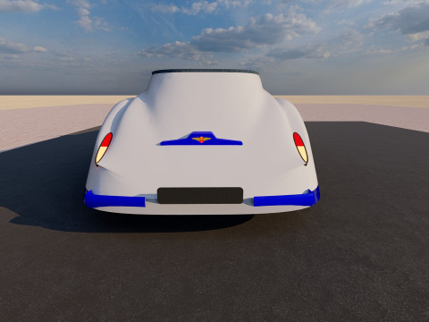 of a Classic Car - Blue and White Design 3D 模型