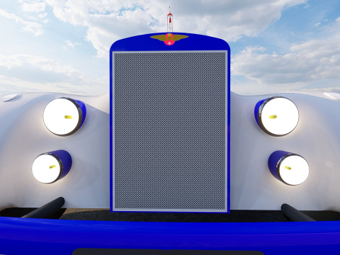 of a Classic Car - Blue and White Design 3D 模型