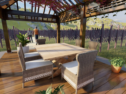 Modern Vineyard Estate - Collection 3D Model