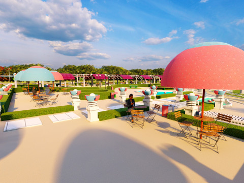 Modern Recreational Park - Detailed Outdoor Space with Greenery and Walking Paths Modèle 3D