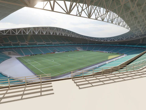 Modelo de est&aacute;dio de futebol 3D ultrarrealista Modelo 3D