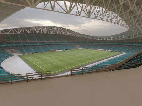Modelo de est&aacute;dio de futebol 3D ultrarrealista Modelo 3D