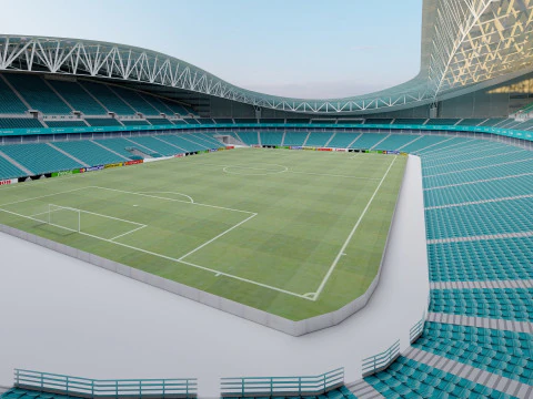Modelo de est&aacute;dio de futebol 3D ultrarrealista Modelo 3D