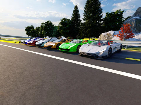 Ultimate 3D Supercar Collection 7 Models in One Pack 3D Model