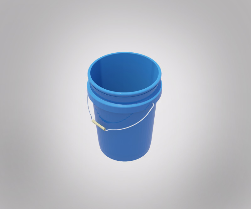 5 Gallon Bucket - Plastic 3D Модель .c4d .max .obj .3ds .fbx .stl .blend