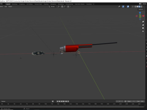Angle Grinder-Diamond Blade 3D Model