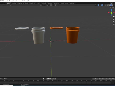 Buckets - Plastic 3D Model
