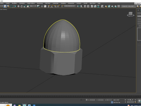 High Acorn Nut 3D Model