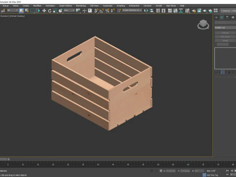 Carregando Caixa De Madeira Modelo 3D