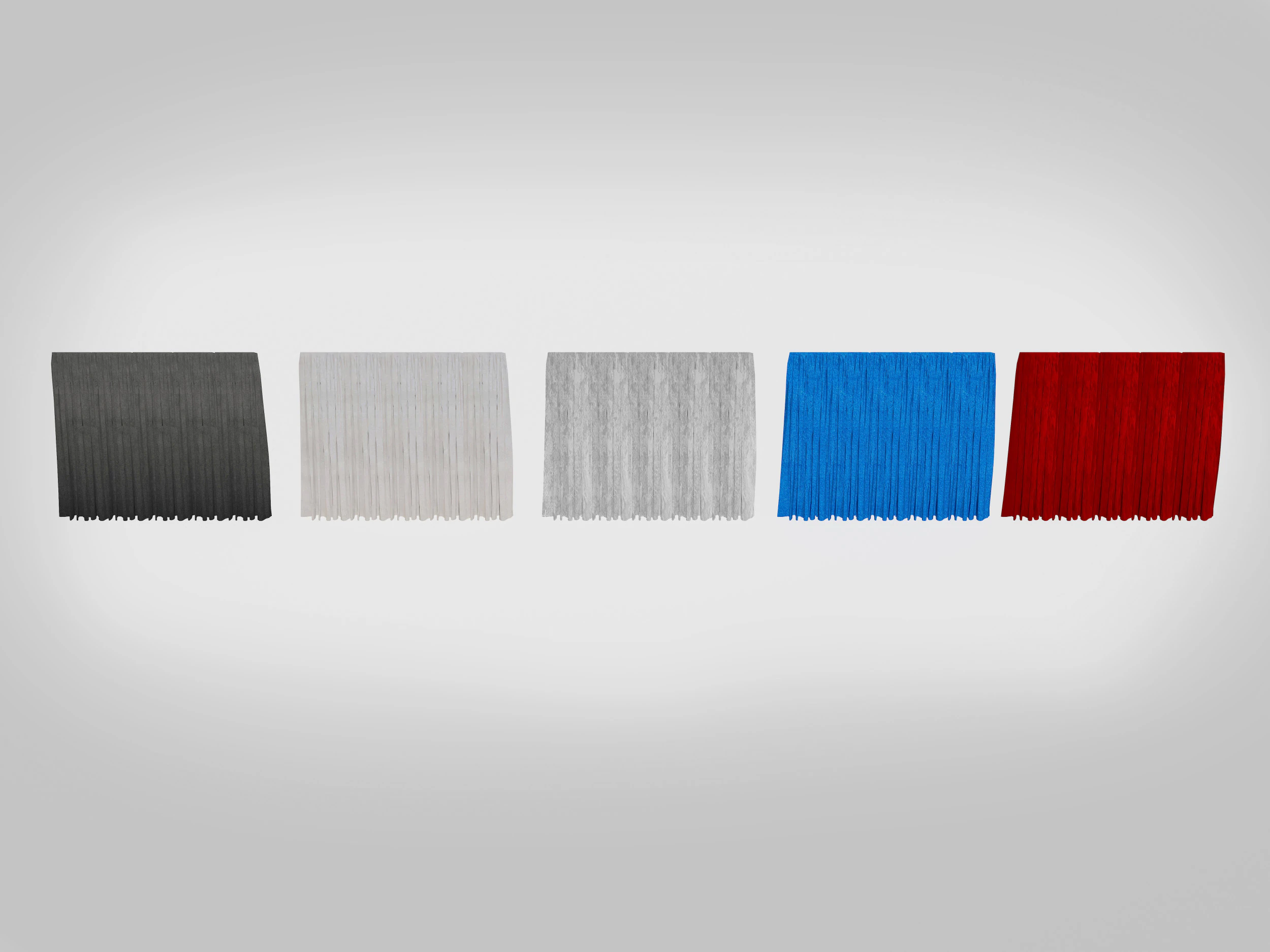 Curtain Velvet -5 Colors 3D Model .c4d .max .obj .3ds .fbx .stl .blend 