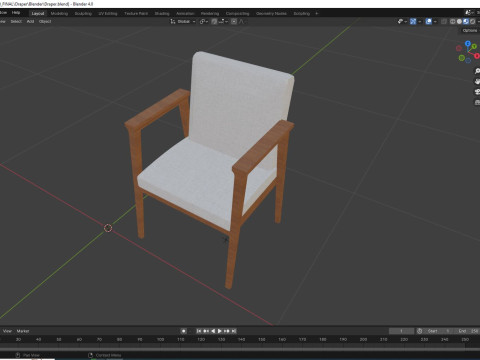 Draper Chair -Sofa 3D Model
