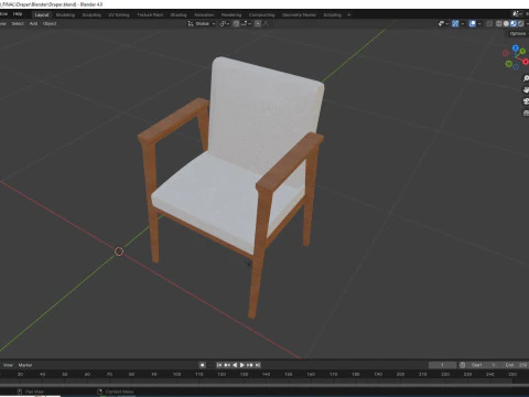 Draper Chair -Sofa 3D Model