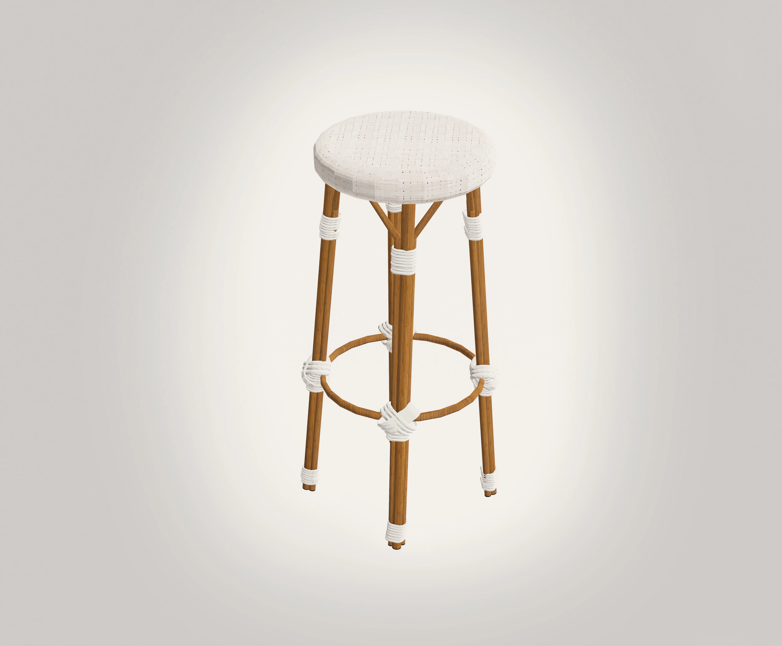 Embroidered Hand Made Stool 3D Model .c4d .max .obj .3ds .fbx .stl .blend 