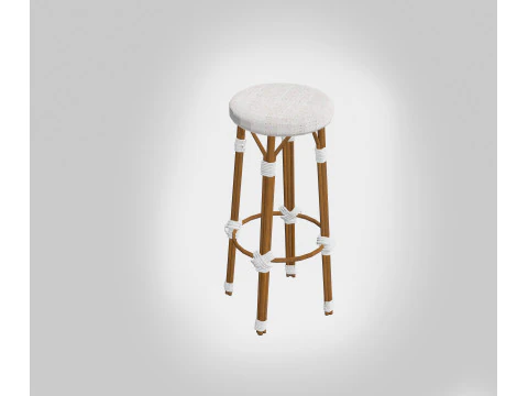 Embroidered Hand Made Stool 3D Model