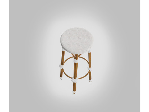 Embroidered Hand Made Stool 3D Model